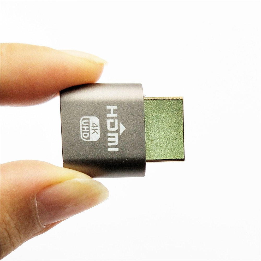WBTUO Display Adapter VGA Virtual Display Adapter HDMI DDC EDID Dummy Plug Headless Ghost Display Emulator Lock plate 1920x1080 New generation@60Hz (Grey)