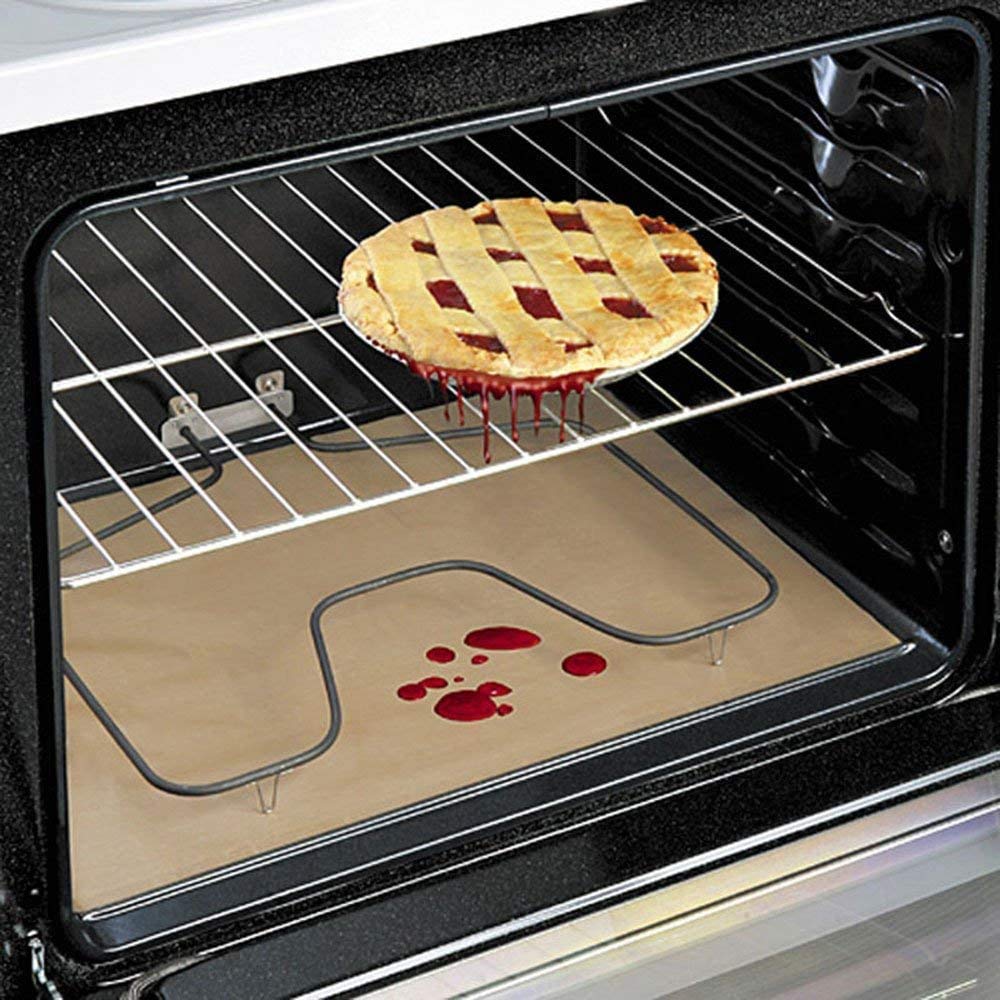 3 Pack Reusable Non Stick Oven Liner, 40 x 30 cm BBQ Grill Mat, Baking & Cooking Sheets Washable, Dishwasher Friendly
