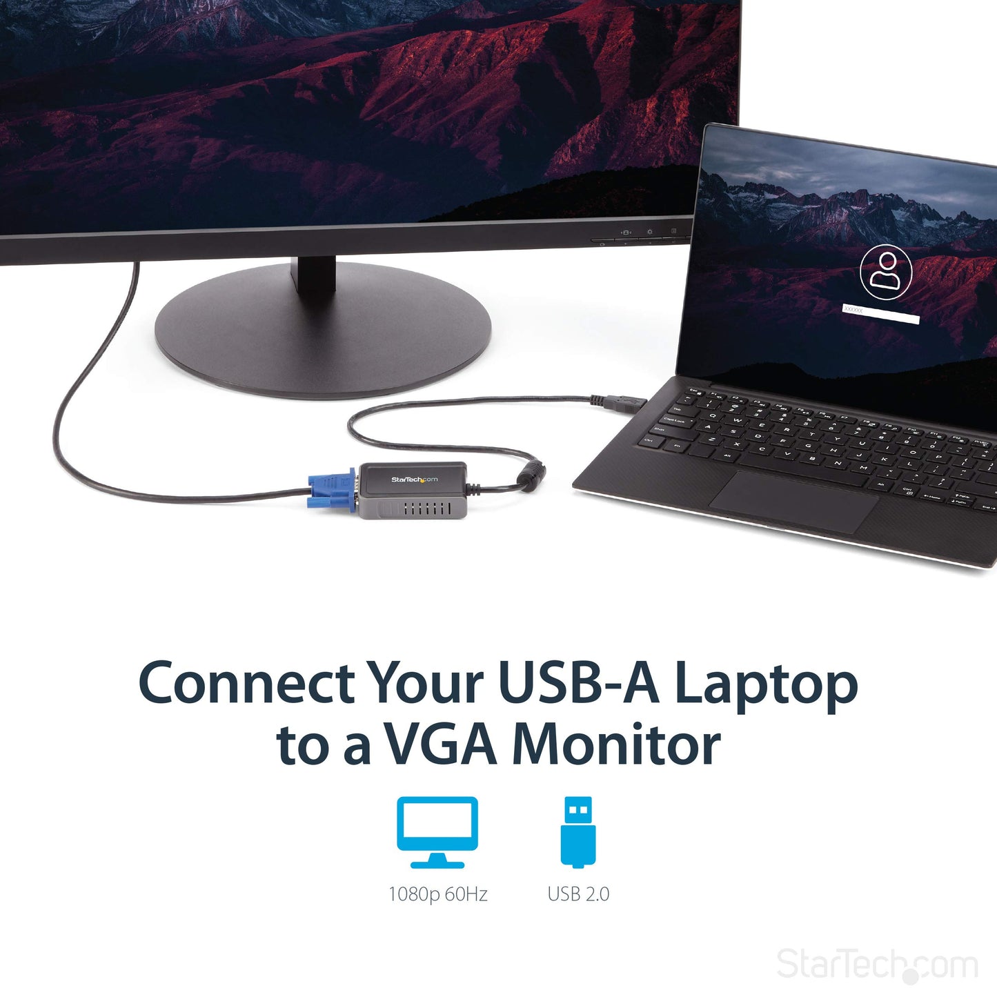 StarTech.com USB 3.0 to VGA Adapter, USB to VGA Monitor Converter for Windows, 1440x900 (no support for macOS/ChromeOS/Linux) (Used - Like New)