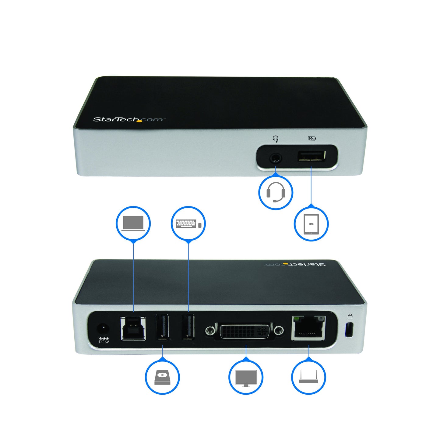 StarTech.com DVI Docking Station for Laptops - USB 3.0 - Universal Laptop Docking Station - DVI Laptop Dock (USB3VDOCKD) (Used - Like New)