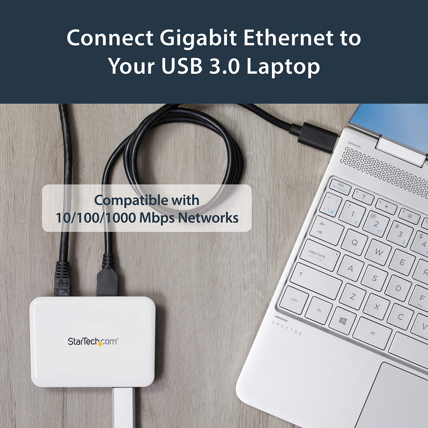StarTech.com USB 3.0 to Gigabit Ethernet NIC Network Adapter with 3 Port Hub - White, ST3300U3S (Used - Like New)