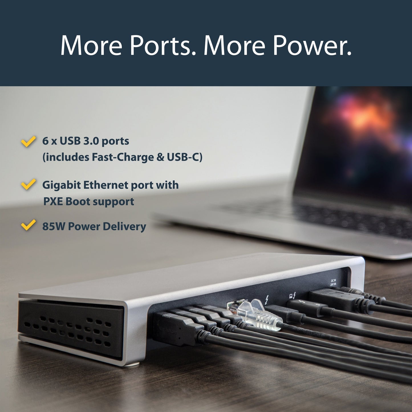 StarTech.com Thunderbolt 3 Dock - Dual Monitor 4K 60Hz TB3 Laptop Docking Station with DisplayPort - 85W Power Delivery Charging - 6-Port USB 3.0 Hub, SD 4.0, GbE, Audio - Windows & Mac (TB3DOCK2DPPU)