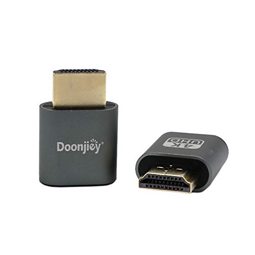 Triamisu Plug - VGA HDMI Dummy Plug Virtual Display Emulator Adapter DDC Edid Support 1920x1080P For Video Card BTC Mining Miner - Grey