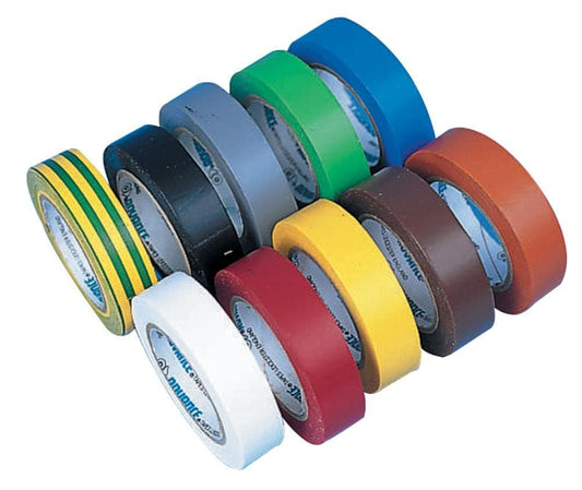 Advance AT7 PVC Electrical Insulation Tape - Pack of 10 Multicolour Rainbow 10m x 15mm