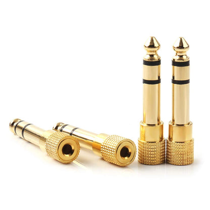 NANYI 6.35mm (1/4 inch) TRS Stereo Male to 3.5mm (1/8 Inch) TRS Stereo Female Headphone Adapter Audio jack Plug Adaptor Gold Plated-4 Pack