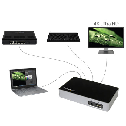 StarTech.com 4K DisplayPort Docking Station for Laptops / USB 3.0 / Universal Laptop Docking Station / 4K Ultra HD Doc (USB3VDOCK4DP)