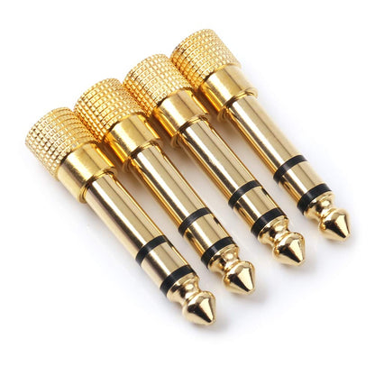 NANYI 6.35mm (1/4 inch) TRS Stereo Male to 3.5mm (1/8 Inch) TRS Stereo Female Headphone Adapter Audio jack Plug Adaptor Gold Plated-4 Pack