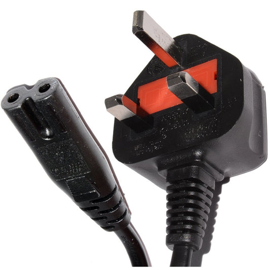 Invero® 0.5M Figure 8 Mains Power Charger Cable UK 3 Pin Cord IEC C7 Lead - 0.5 Metre Black