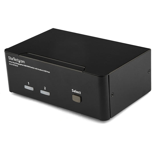 StarTech.com Dual Monitor DisplayPort KVM Switch - 2 Port - USB 2.0 Hub - Audio and Microphone - DP KVM Switch (SV231DPDDUA) (Used - Good)
