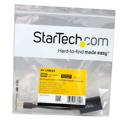 StarTech.com Mini DisplayPort to HDMI Adapter - 1080p - Mini DP to HDMI Monitor/Display/TV - Passive mDP 1.2 to HDMI Adapter Dongle Video Converter - Upgraded Version is MDP2HDEC (MDP2HDMI) (Used - Like New)