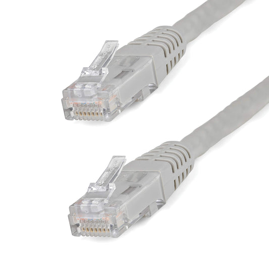 StarTech.com 10ft CAT6 Ethernet Cable - Gray CAT 6 Gigabit Ethernet Wire -650MHz 100W PoE++ RJ45 UTP Molded Category 6 Network/Patch Cord w/Strain Relief/Fluke Tested UL/TIA Certified (C6PATCH10GR)