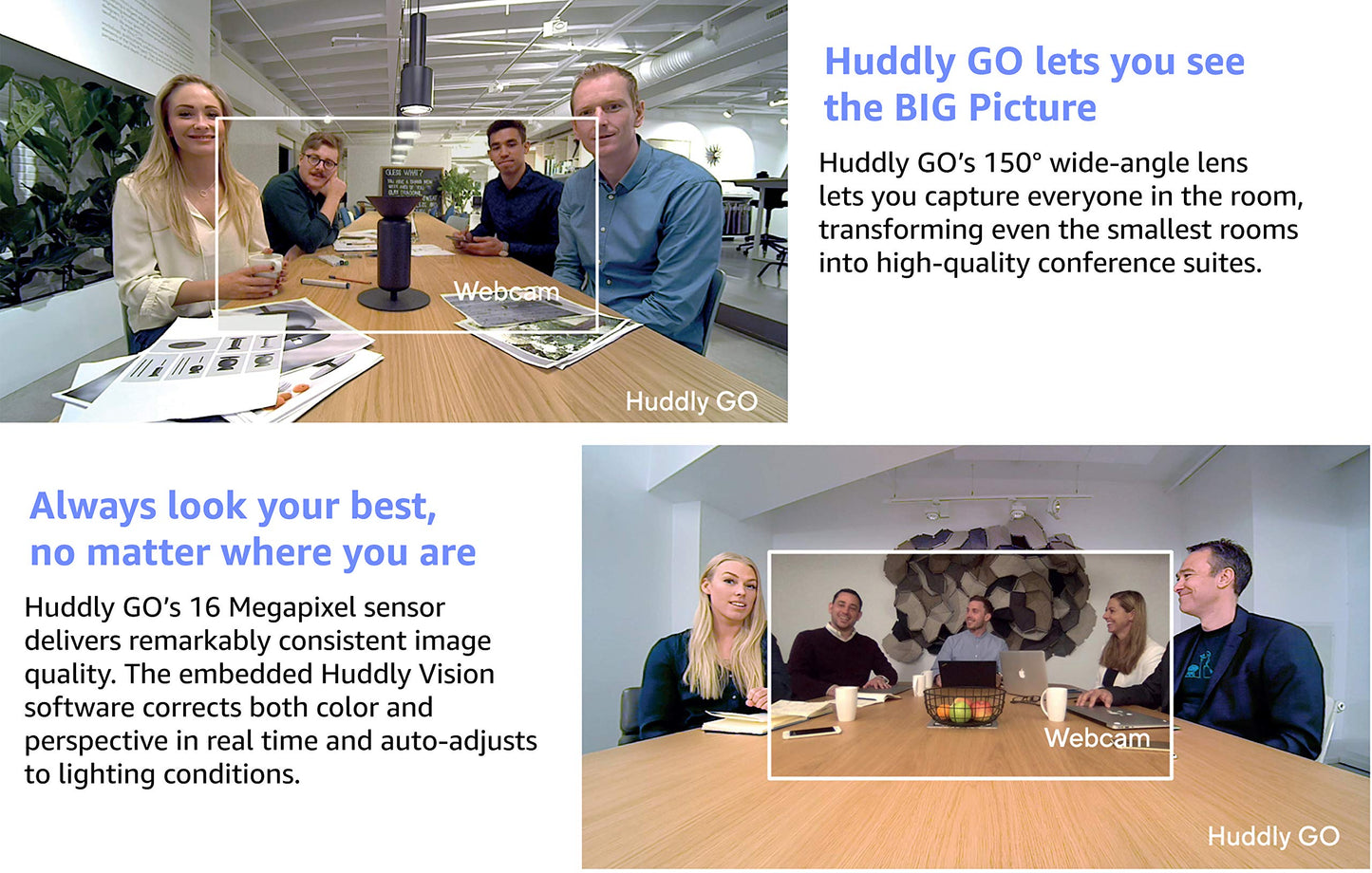 Huddly GO - Work from home kit - conference camera - colour - 16 MP - 720p - USB 3.0 (Used - Like New)