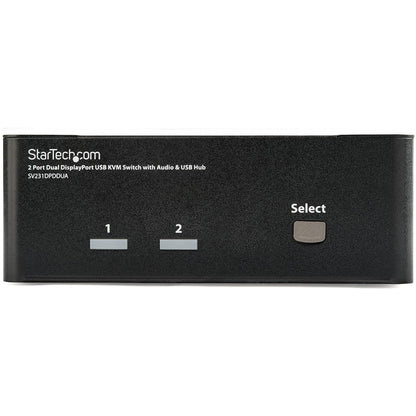 StarTech.com Dual Monitor DisplayPort KVM Switch - 2 Port - USB 2.0 Hub - Audio and Microphone - DP KVM Switch (SV231DPDDUA) (Used - Good)