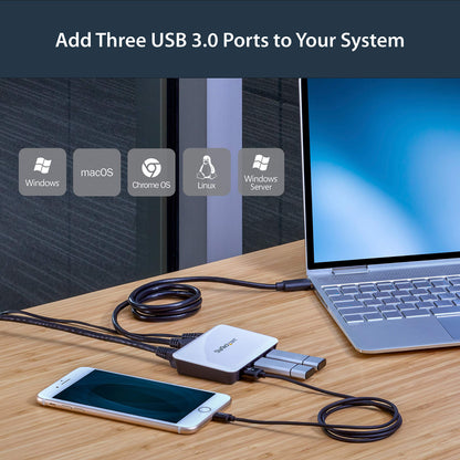 StarTech.com USB 3.0 to Gigabit Ethernet NIC Network Adapter with 3 Port Hub - White, ST3300U3S (Used - Like New)